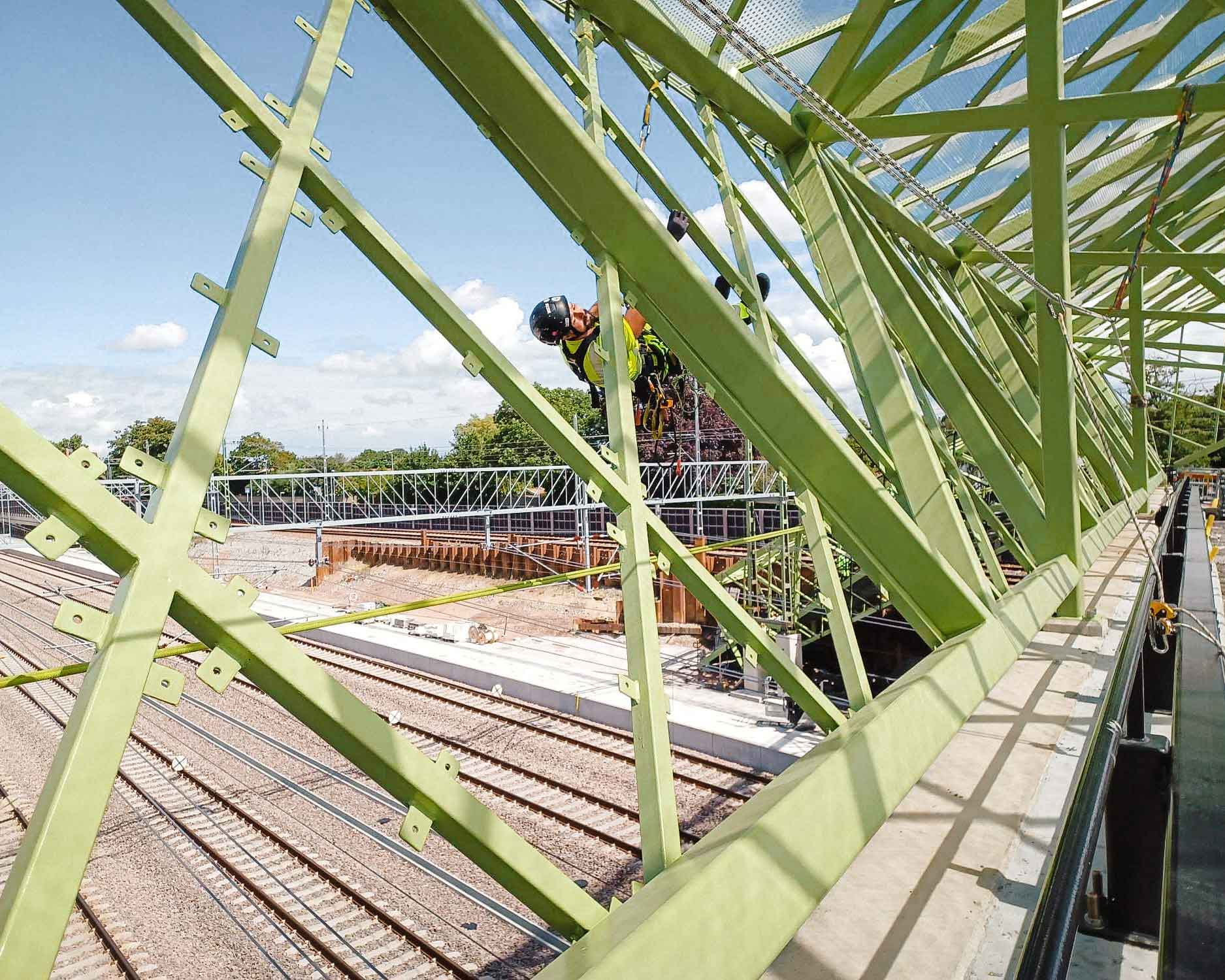 hängande byggarbetare